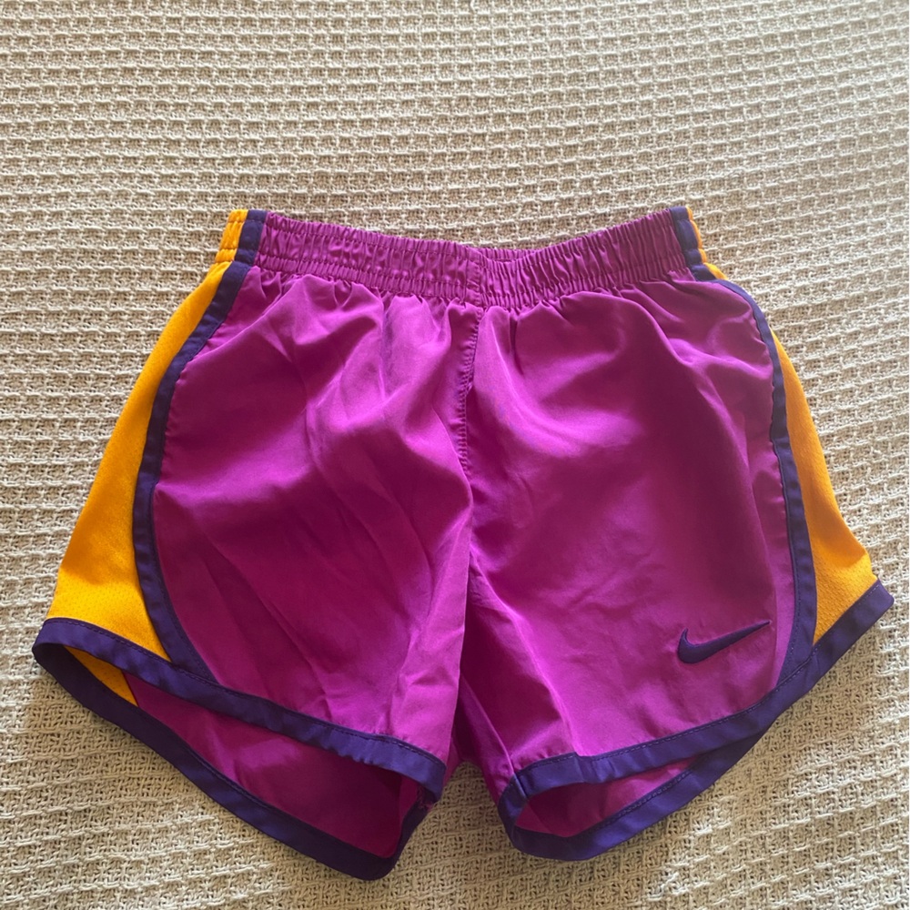 Nike girls Purple and Orange Athletic Shorts